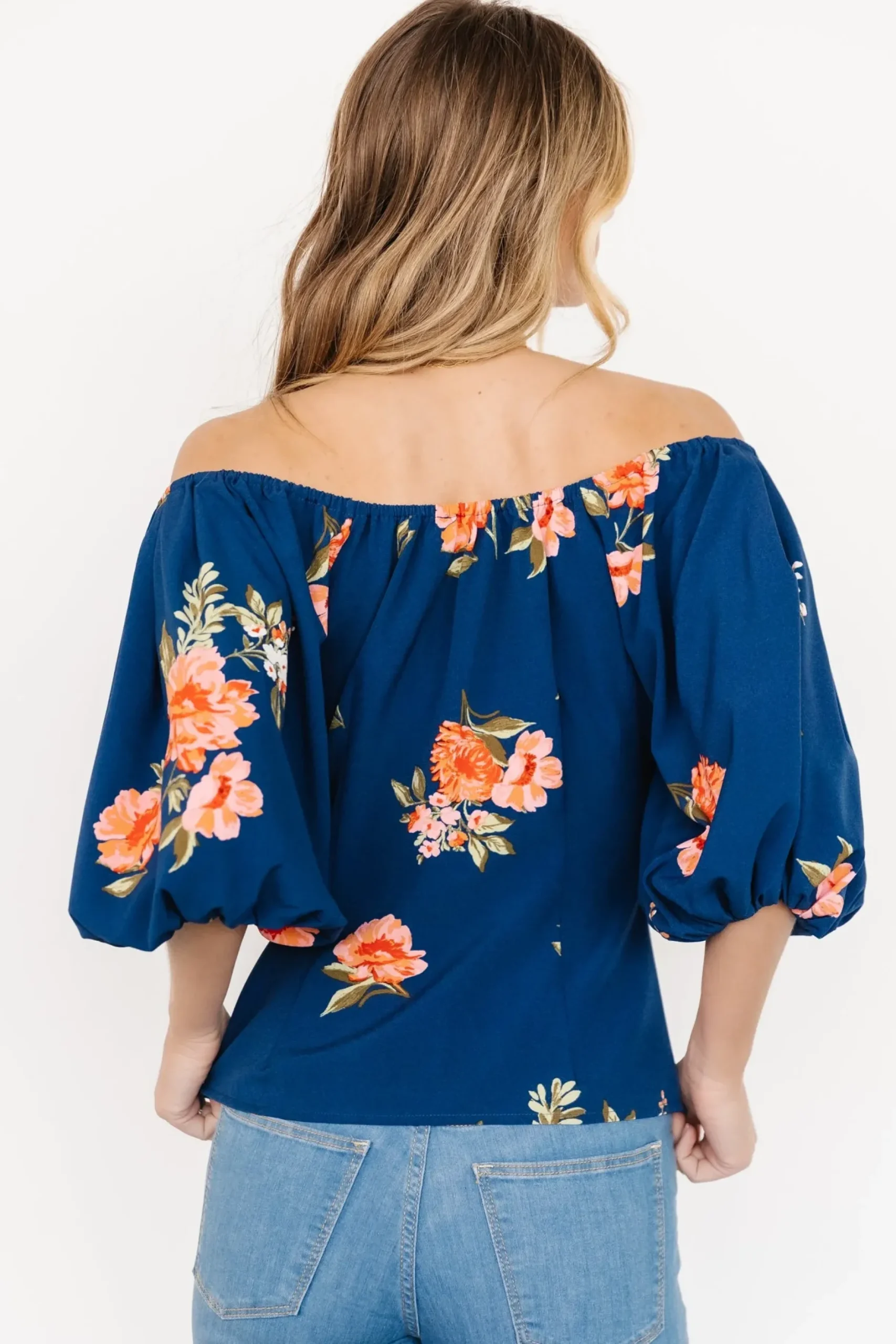 Baltic Born blouses + shirts|Julia Off Shoulder Top | Blue Multi