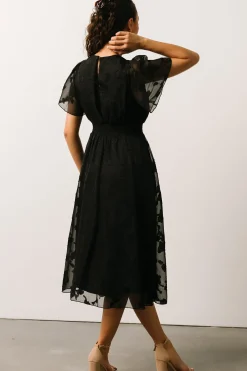 Baltic Born midi dresses|WEDDING SUITE|June Smocked Midi Dress | Black
