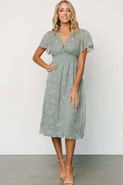 Baltic Born midi dresses|WEDDING SUITE|June Smocked Midi Dress | Eucalyptus