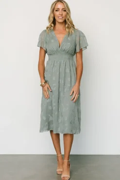 Baltic Born midi dresses|WEDDING SUITE|June Smocked Midi Dress | Eucalyptus