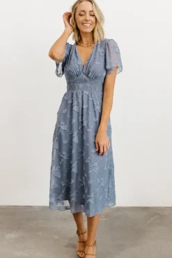 Baltic Born midi dresses|WEDDING SUITE|June Smocked Midi Dress | Blue