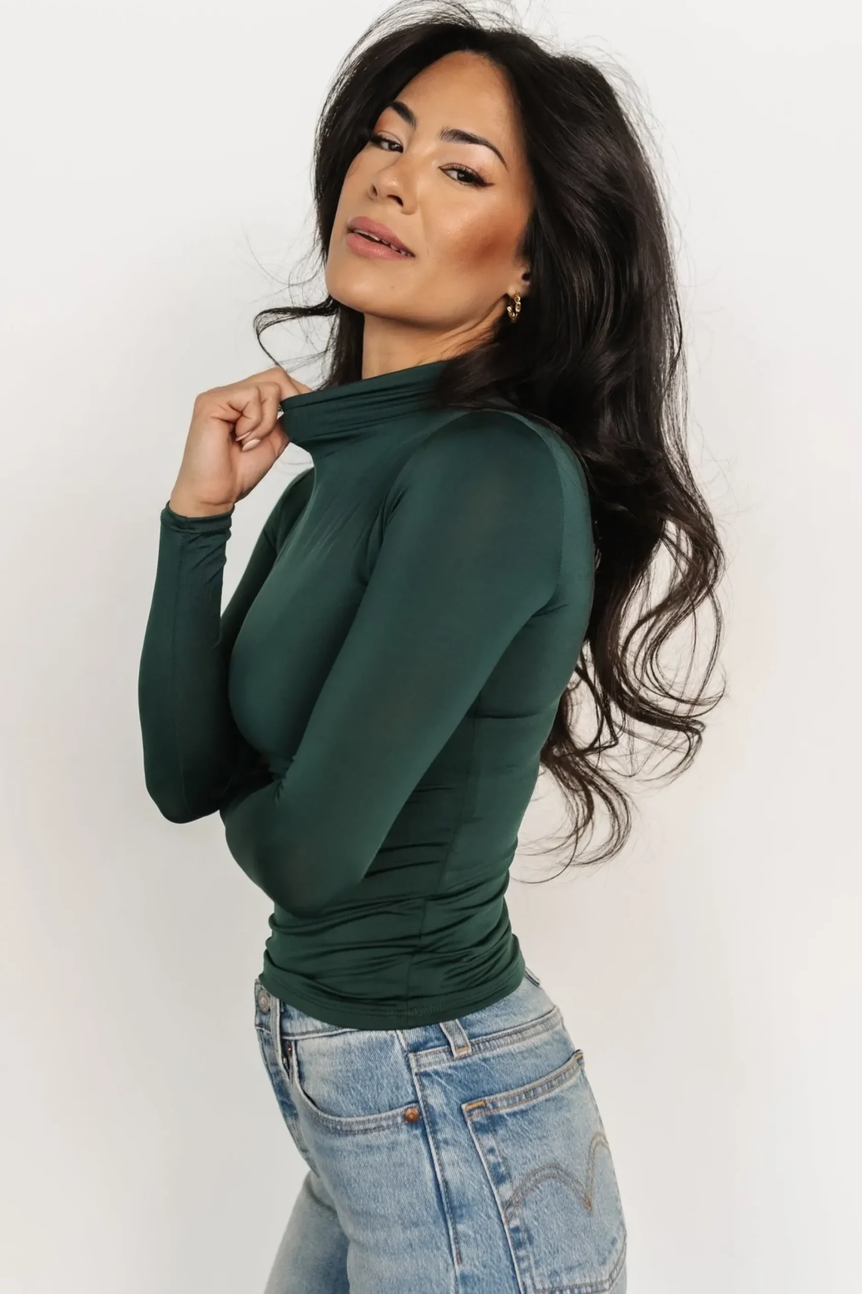 Baltic Born blouses + shirts|Juni Turtleneck | Hunter Green