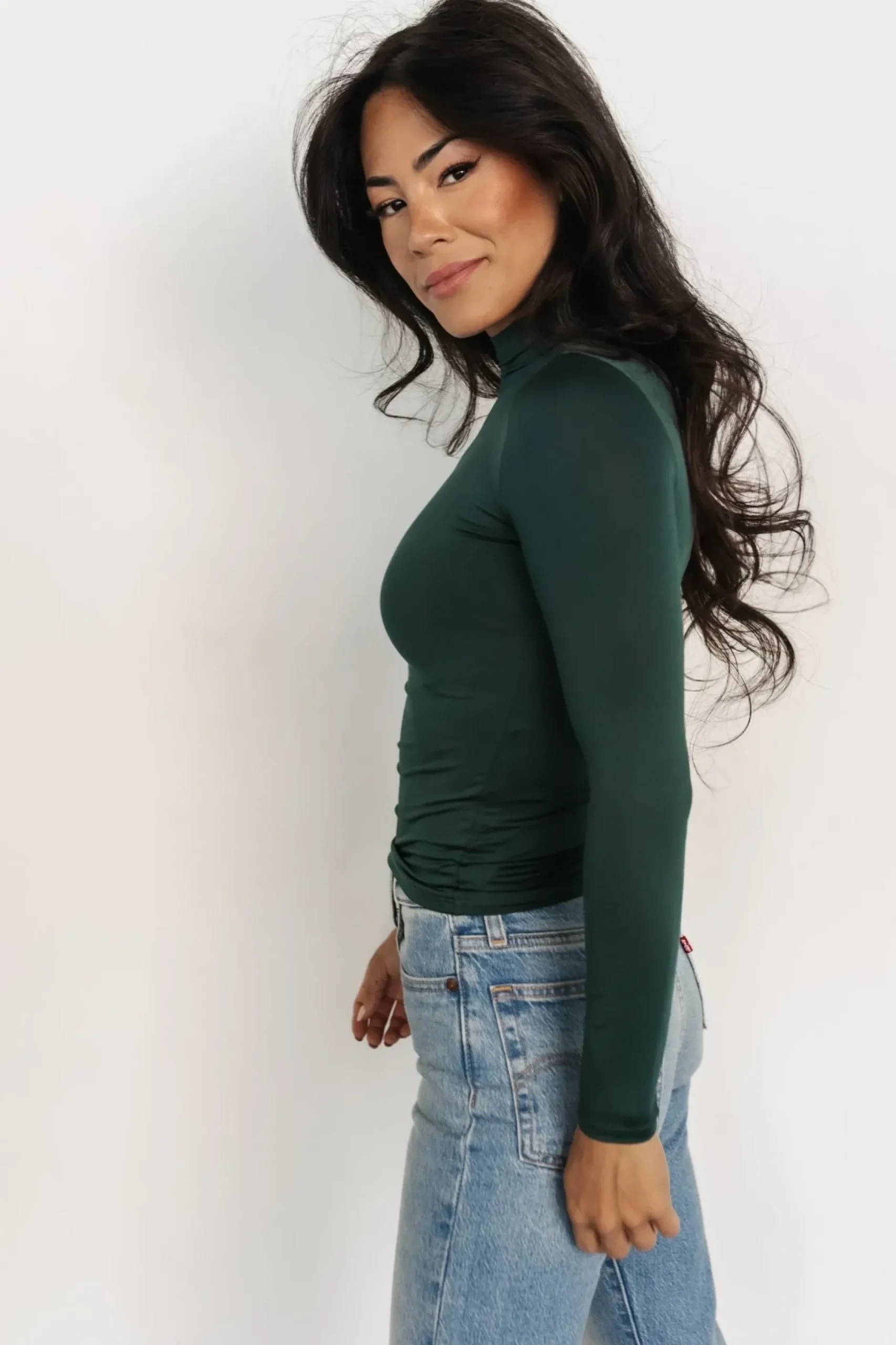 Baltic Born blouses + shirts|Juni Turtleneck | Hunter Green