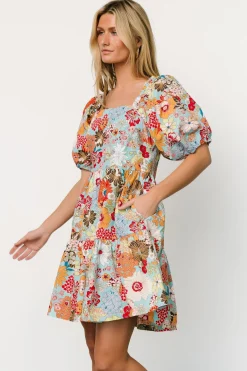 Baltic Born short dresses|Kallie Puff Sleeve Short Dress | Multi Print
