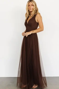 Baltic Born WEDDING SUITE|wedding guest|Kamila Tulle Maxi Dress | Espresso
