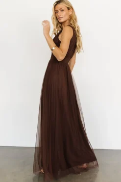 Baltic Born WEDDING SUITE|wedding guest|Kamila Tulle Maxi Dress | Espresso