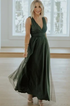 Baltic Born WEDDING SUITE|wedding guest|Kamila Tulle Maxi Dress | Juniper Green