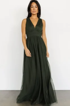 Baltic Born WEDDING SUITE|wedding guest|Kamila Tulle Maxi Dress | Juniper Green