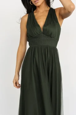 Baltic Born WEDDING SUITE|wedding guest|Kamila Tulle Maxi Dress | Juniper Green