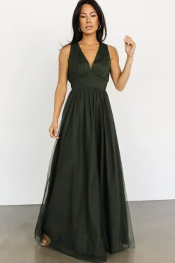 Baltic Born WEDDING SUITE|wedding guest|Kamila Tulle Maxi Dress | Juniper Green