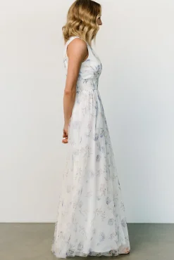 Baltic Born WEDDING SUITE|wedding guest|Kamila Tulle Maxi Dress | White Floral