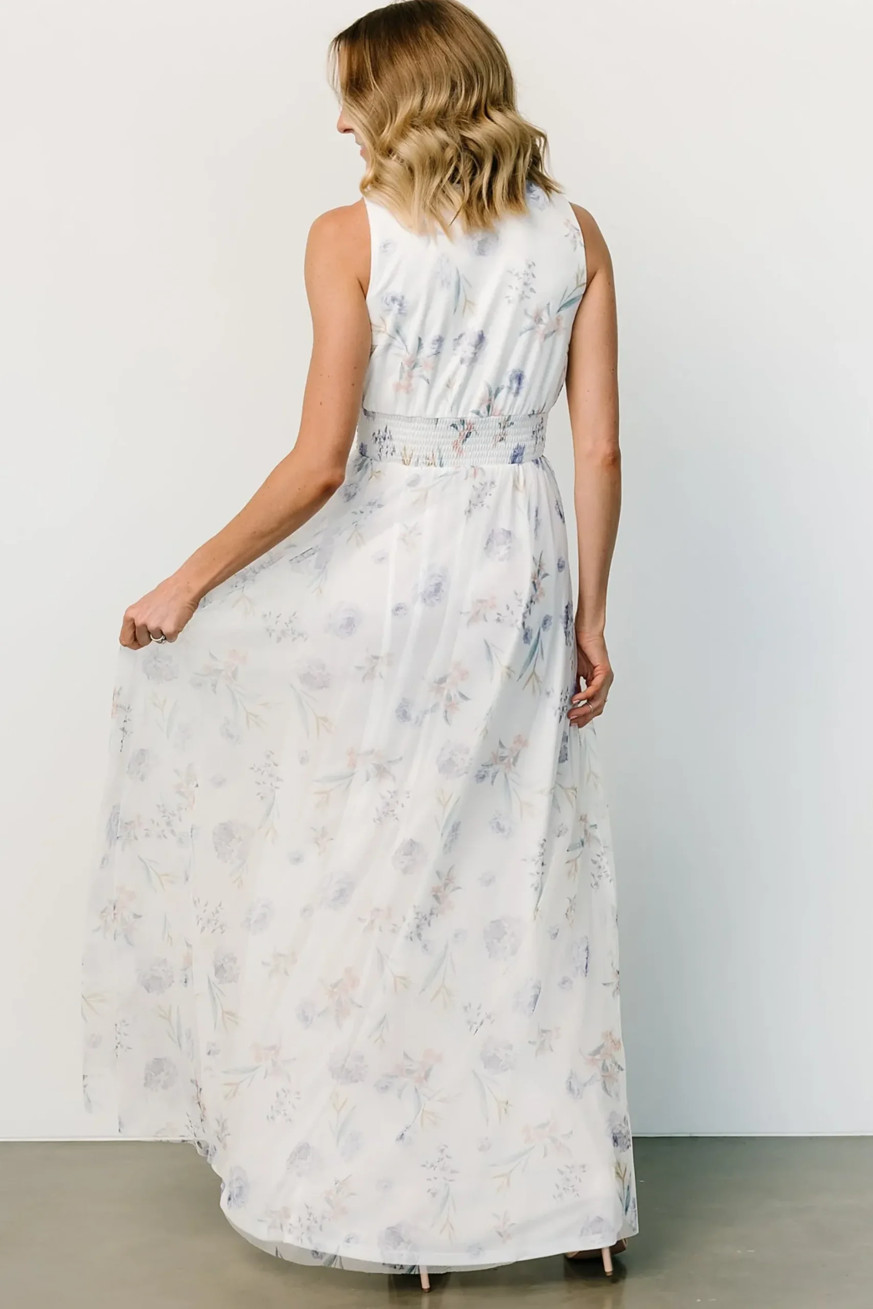 Baltic Born WEDDING SUITE|wedding guest|Kamila Tulle Maxi Dress | White Floral