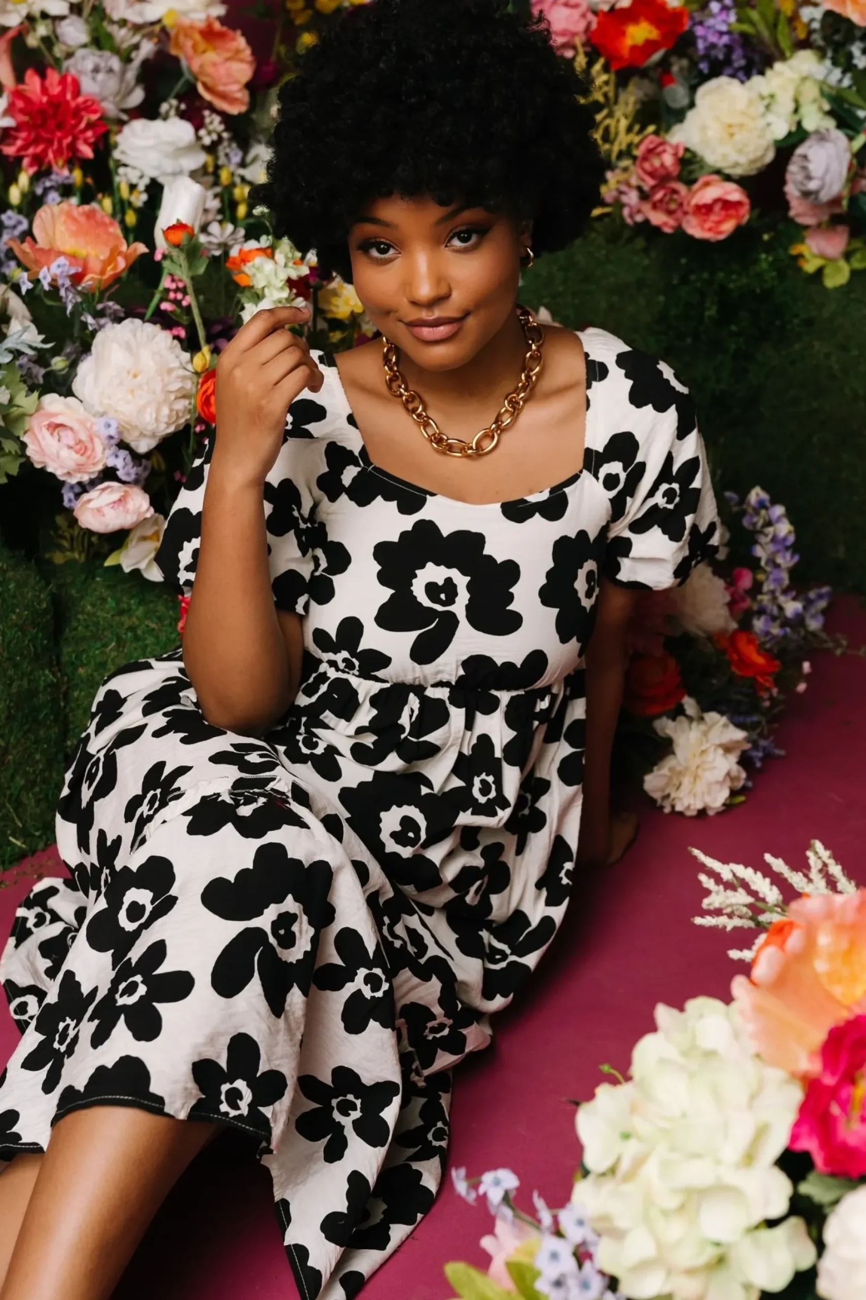 Baltic Born maxi dresses|bump friendly|Kasey Maxi Dress | Black + Ivory Print