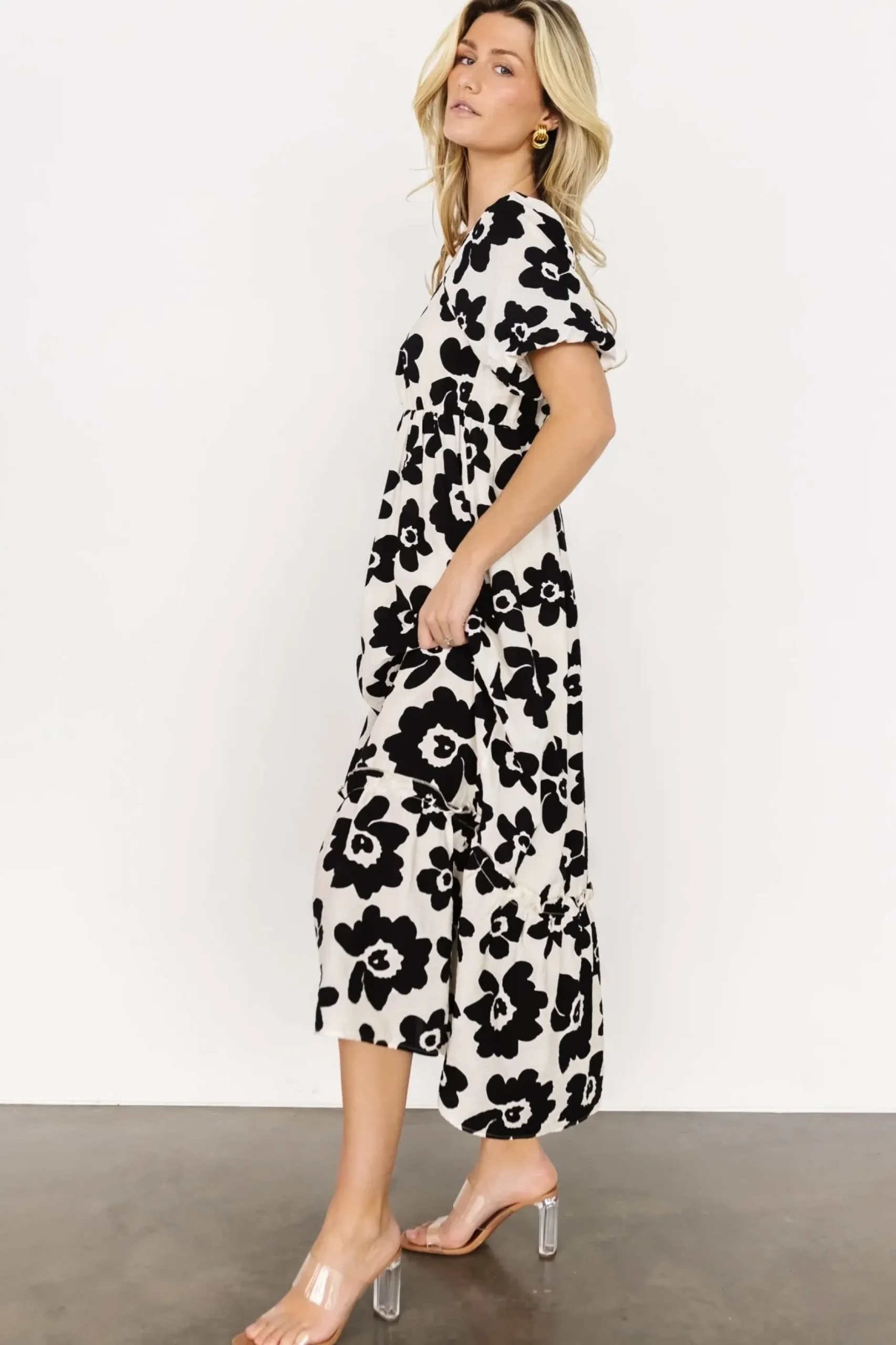 Baltic Born maxi dresses|bump friendly|Kasey Maxi Dress | Black + Ivory Print
