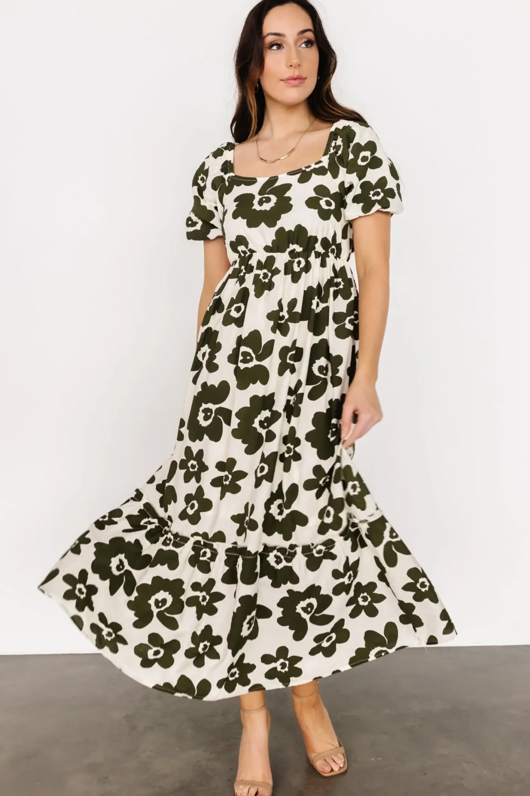 Baltic Born maxi dresses|bump friendly|Kasey Maxi Dress | Olive + Ivory Print
