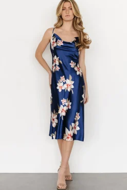 Baltic Born SALE|Katarina Slip Midi Dress | Vintage Blue Floral