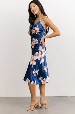 Baltic Born SALE|Katarina Slip Midi Dress | Vintage Blue Floral