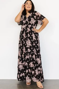 Baltic Born maxi dresses|bump friendly|Katherine Maxi Dress | Black + Blush Floral