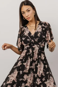 Baltic Born maxi dresses|bump friendly|Katherine Maxi Dress | Black + Blush Floral