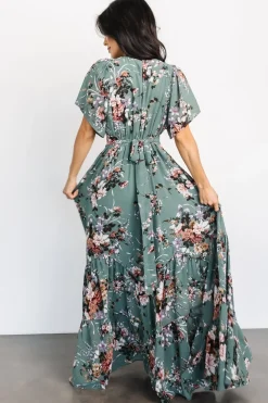 Baltic Born maxi dresses|bump friendly|Katherine Maxi Dress | Dusty Green Floral