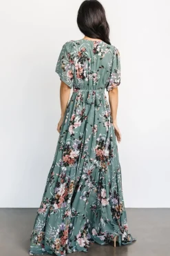 Baltic Born maxi dresses|bump friendly|Katherine Maxi Dress | Dusty Green Floral