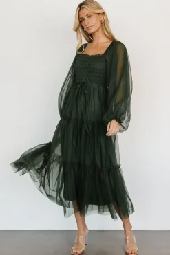 Baltic Born maxi dresses|WEDDING SUITE|Katrina Tulle Maxi Dress | Dark Green
