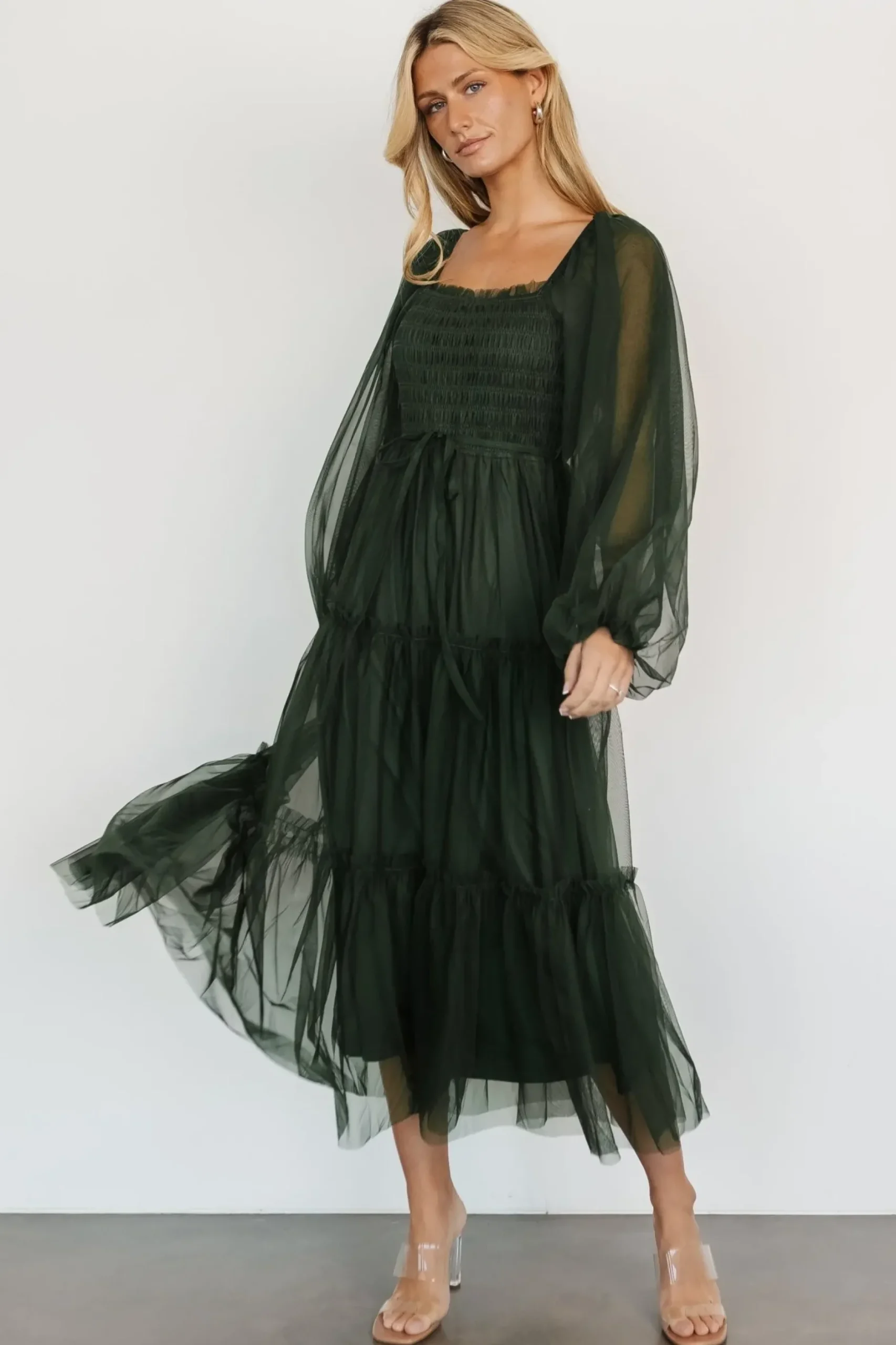 Baltic Born maxi dresses|WEDDING SUITE|Katrina Tulle Maxi Dress | Dark Green