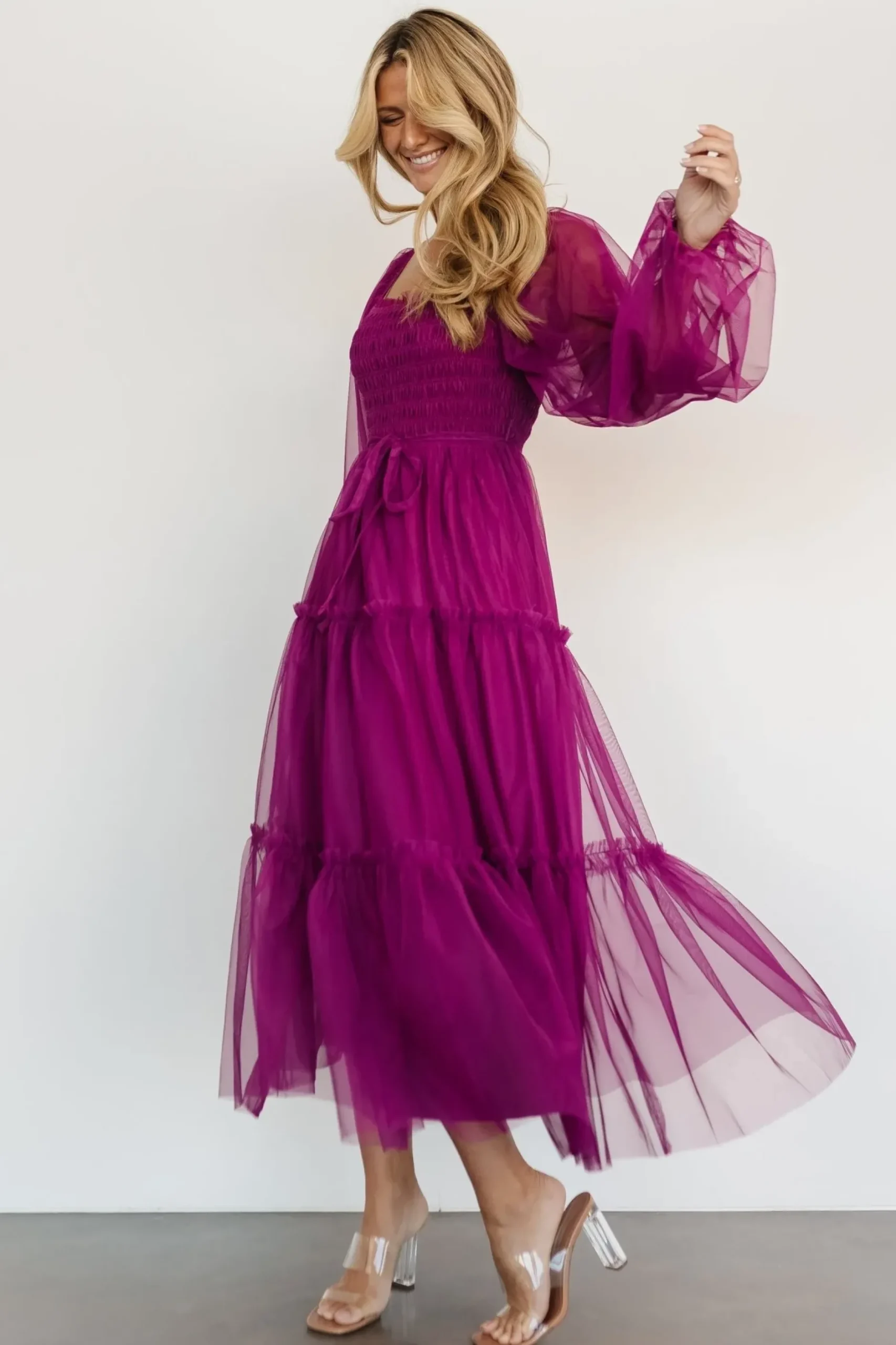 Baltic Born maxi dresses|WEDDING SUITE|Katrina Tulle Maxi Dress | Magenta