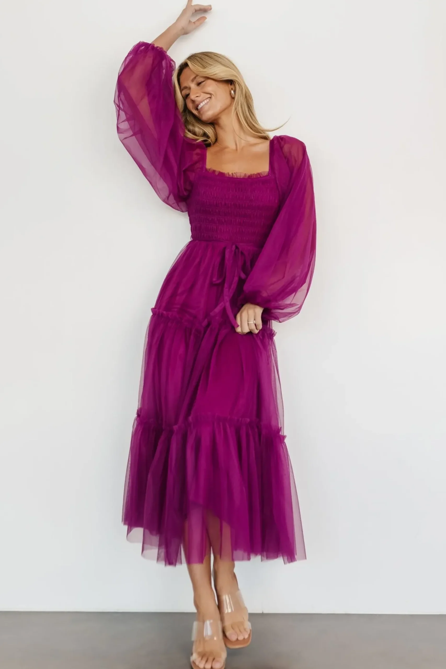 Baltic Born maxi dresses|WEDDING SUITE|Katrina Tulle Maxi Dress | Magenta
