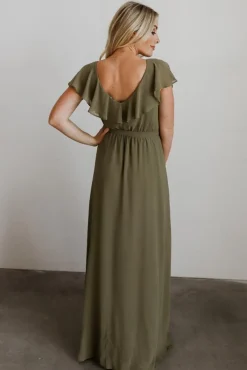 Baltic Born SALE|Katya Ruffle Maxi Dress | Dusty Olive
