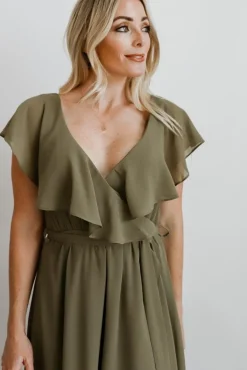 Baltic Born SALE|Katya Ruffle Maxi Dress | Dusty Olive