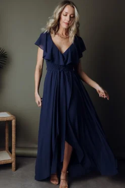 Baltic Born SALE|Katya Ruffle Maxi Dress | Navy