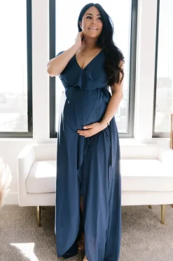 Baltic Born SALE|Katya Ruffle Maxi Dress | Navy