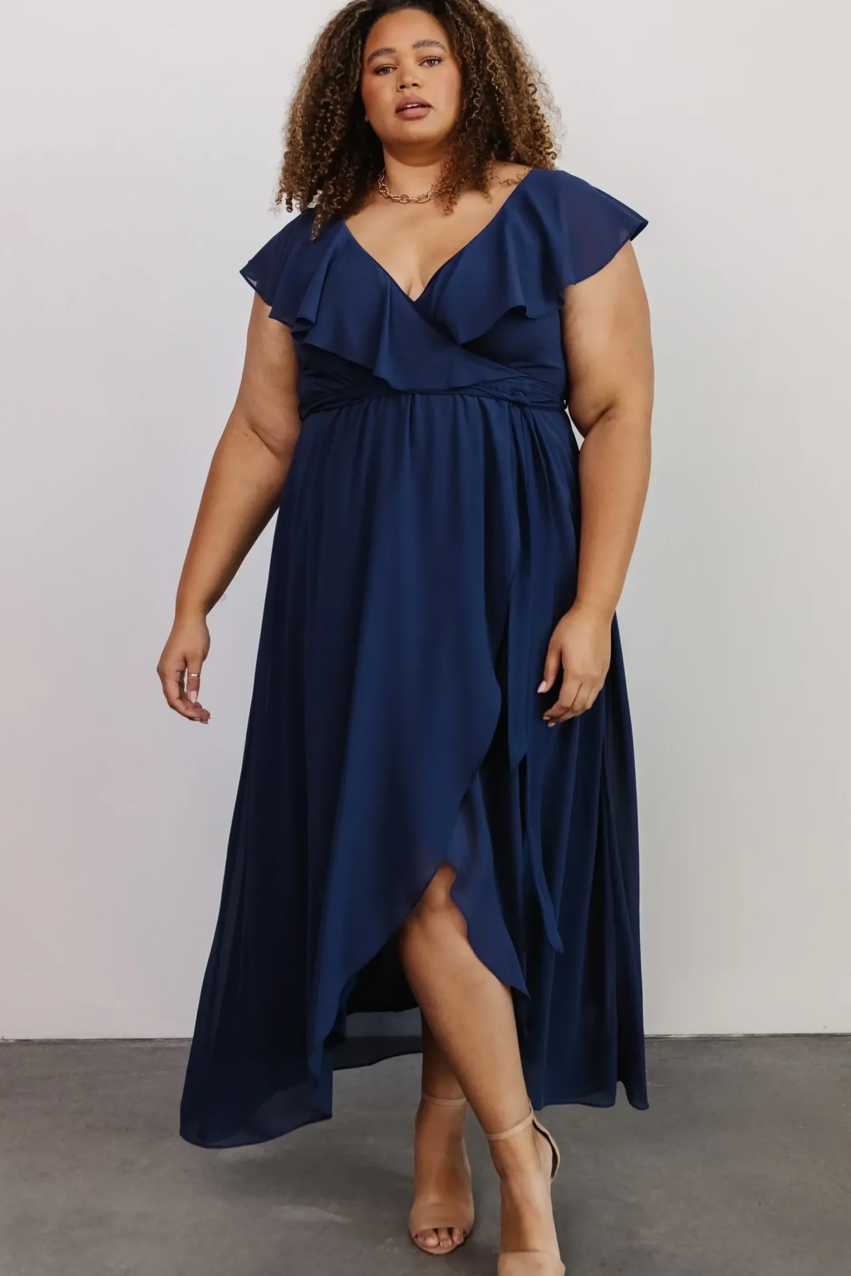 Baltic Born SALE|Katya Ruffle Maxi Dress | Navy
