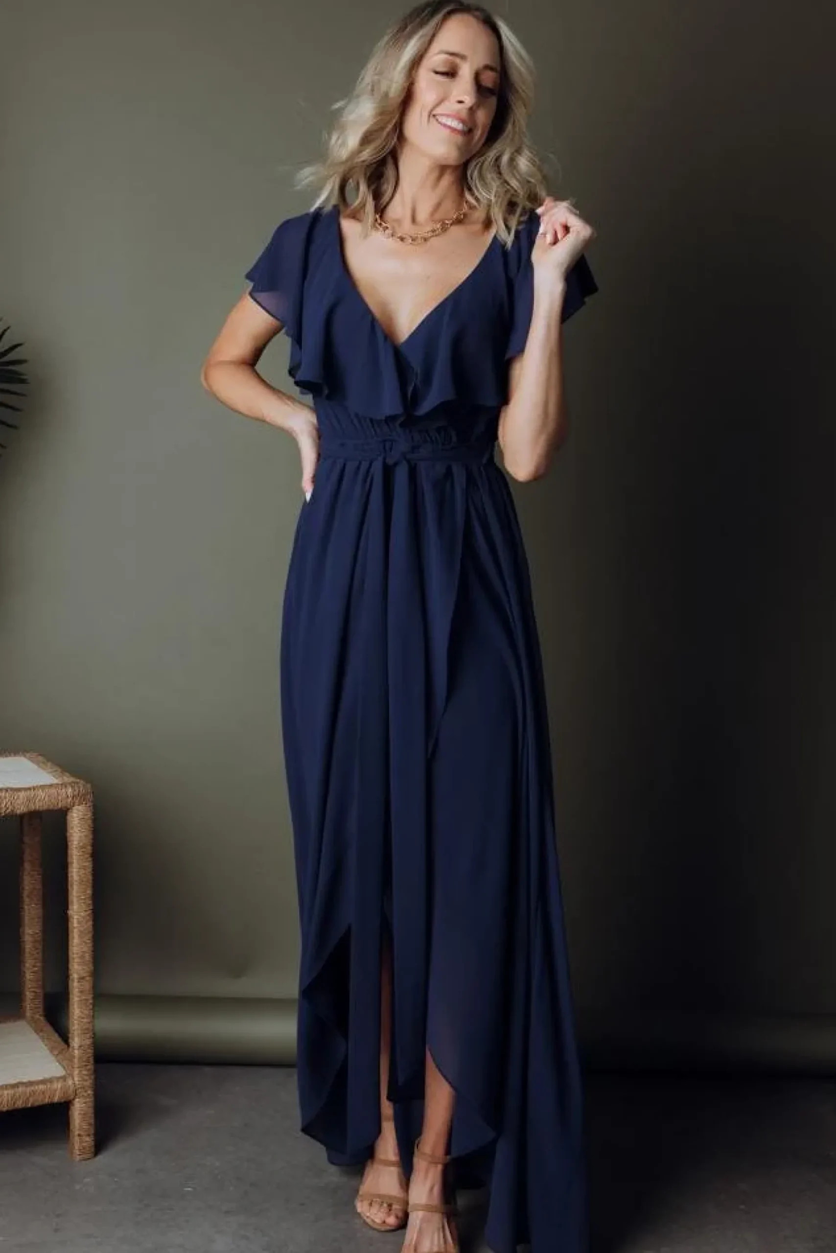 Baltic Born SALE|Katya Ruffle Maxi Dress | Navy