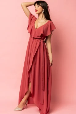 Baltic Born SALE|Katya Ruffle Maxi Dress | Rosewood