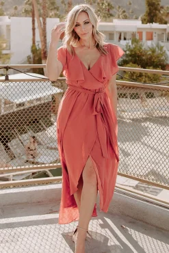 Baltic Born SALE|Katya Ruffle Maxi Dress | Rosewood