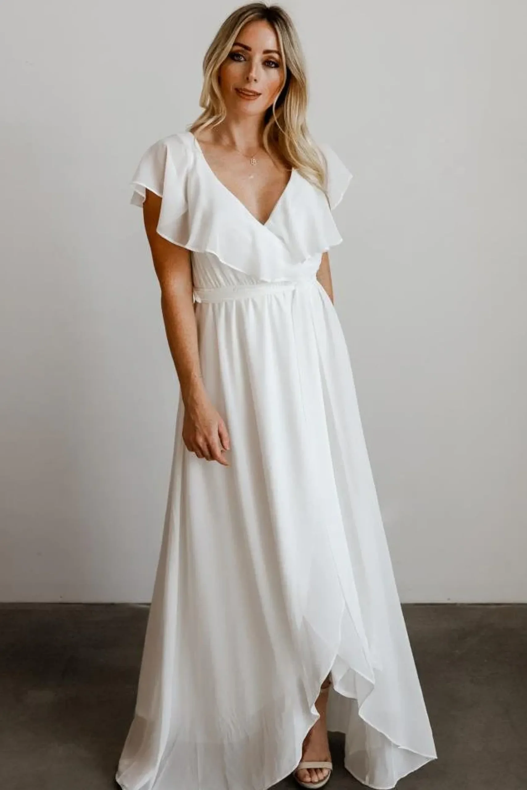Baltic Born SALE|Katya Ruffle Maxi Dress | White