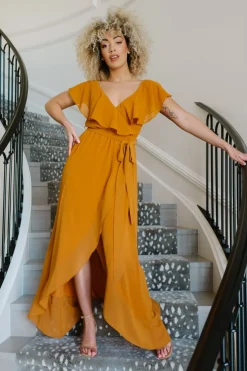 Baltic Born SALE|Katya Ruffle Maxi Dress | Amber