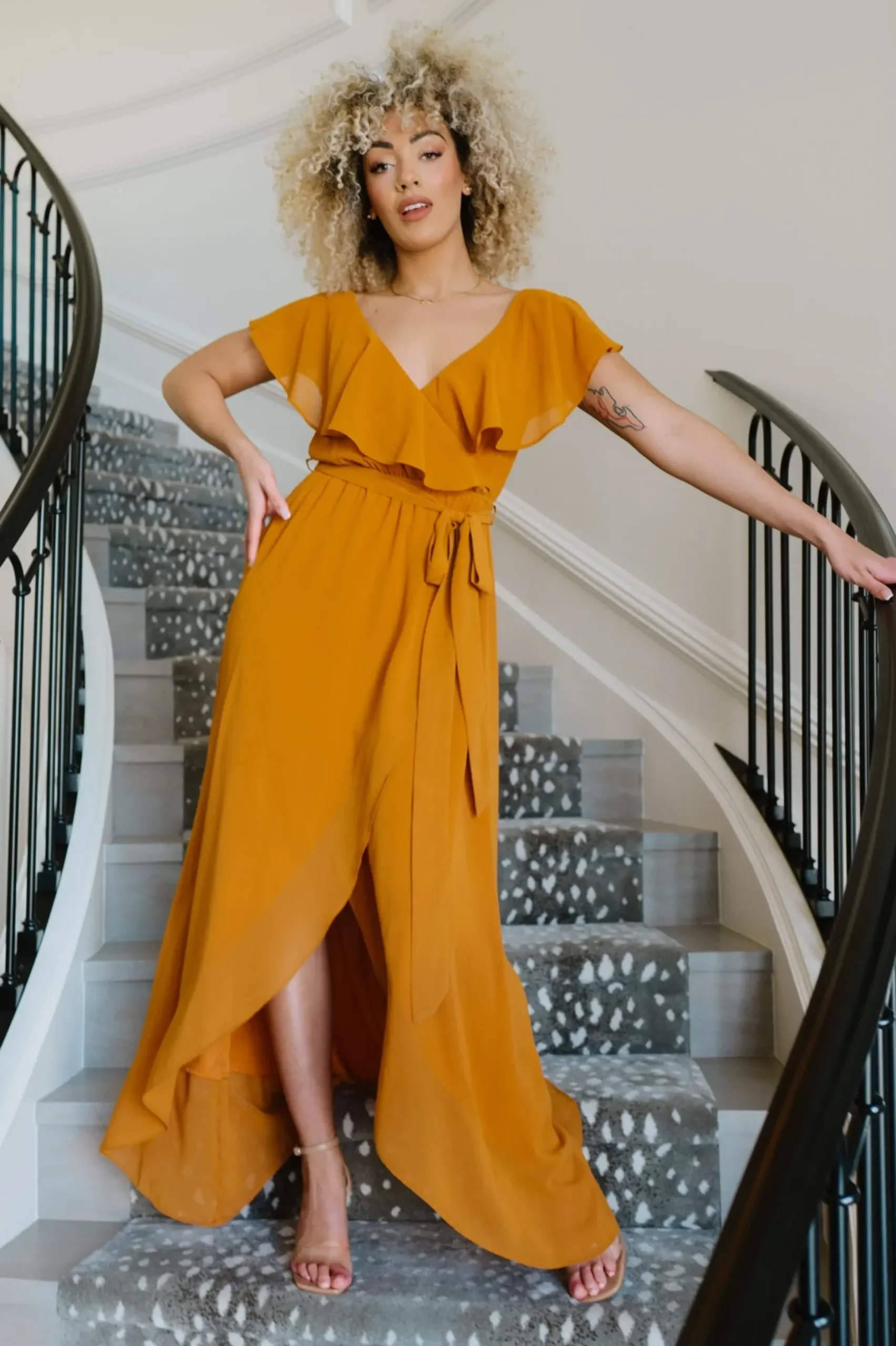 Baltic Born SALE|Katya Ruffle Maxi Dress | Amber