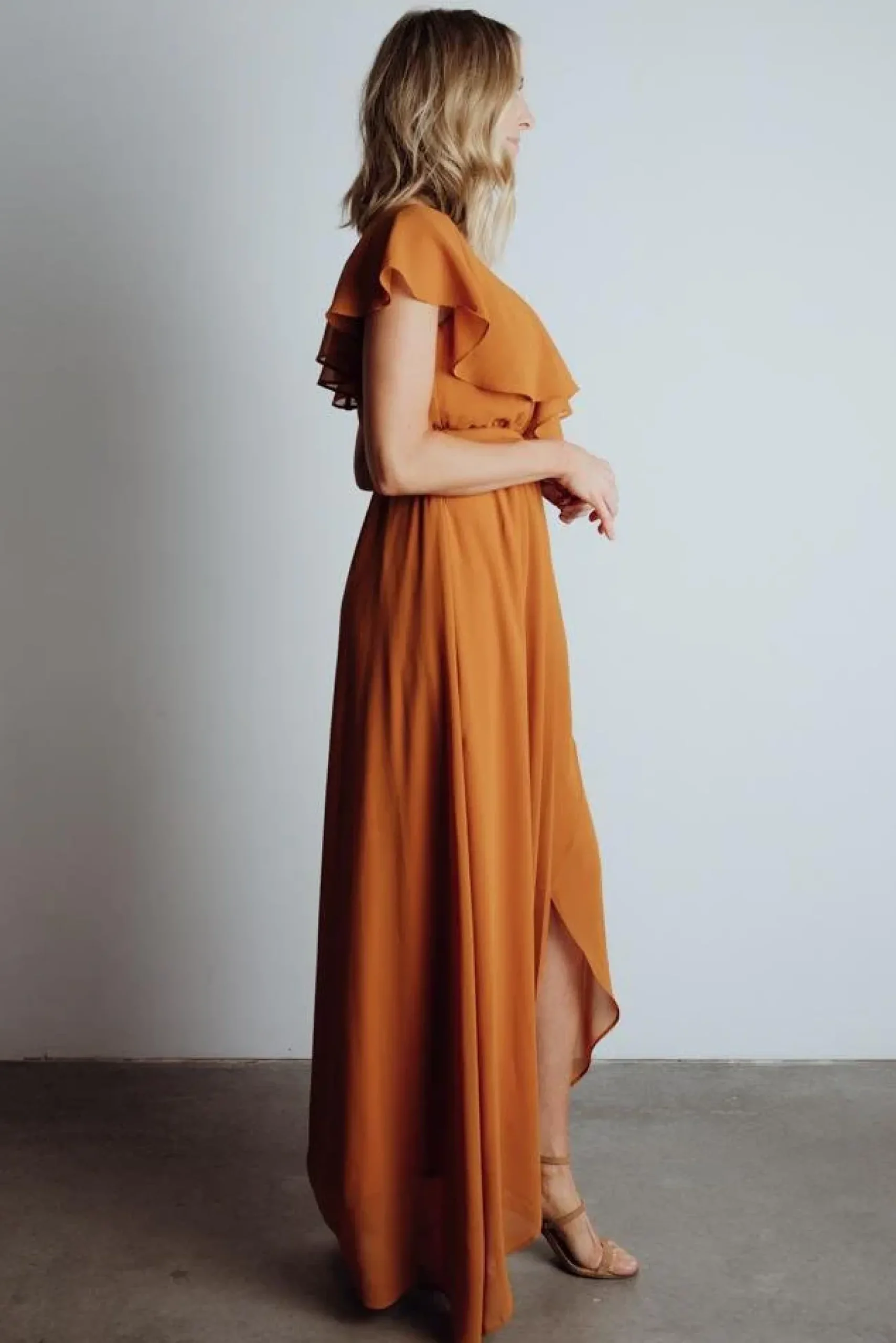 Baltic Born SALE|Katya Ruffle Maxi Dress | Amber