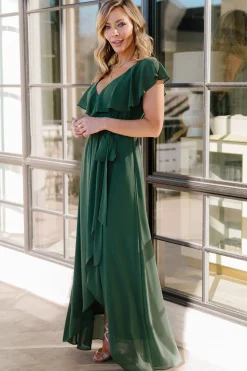 Baltic Born SALE|Katya Ruffle Maxi Dress | Evergreen