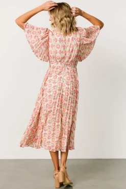 Baltic Born SALE|Kaya Midi Dress | Ivory + Pink Floral