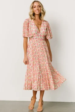 Baltic Born SALE|Kaya Midi Dress | Ivory + Pink Floral