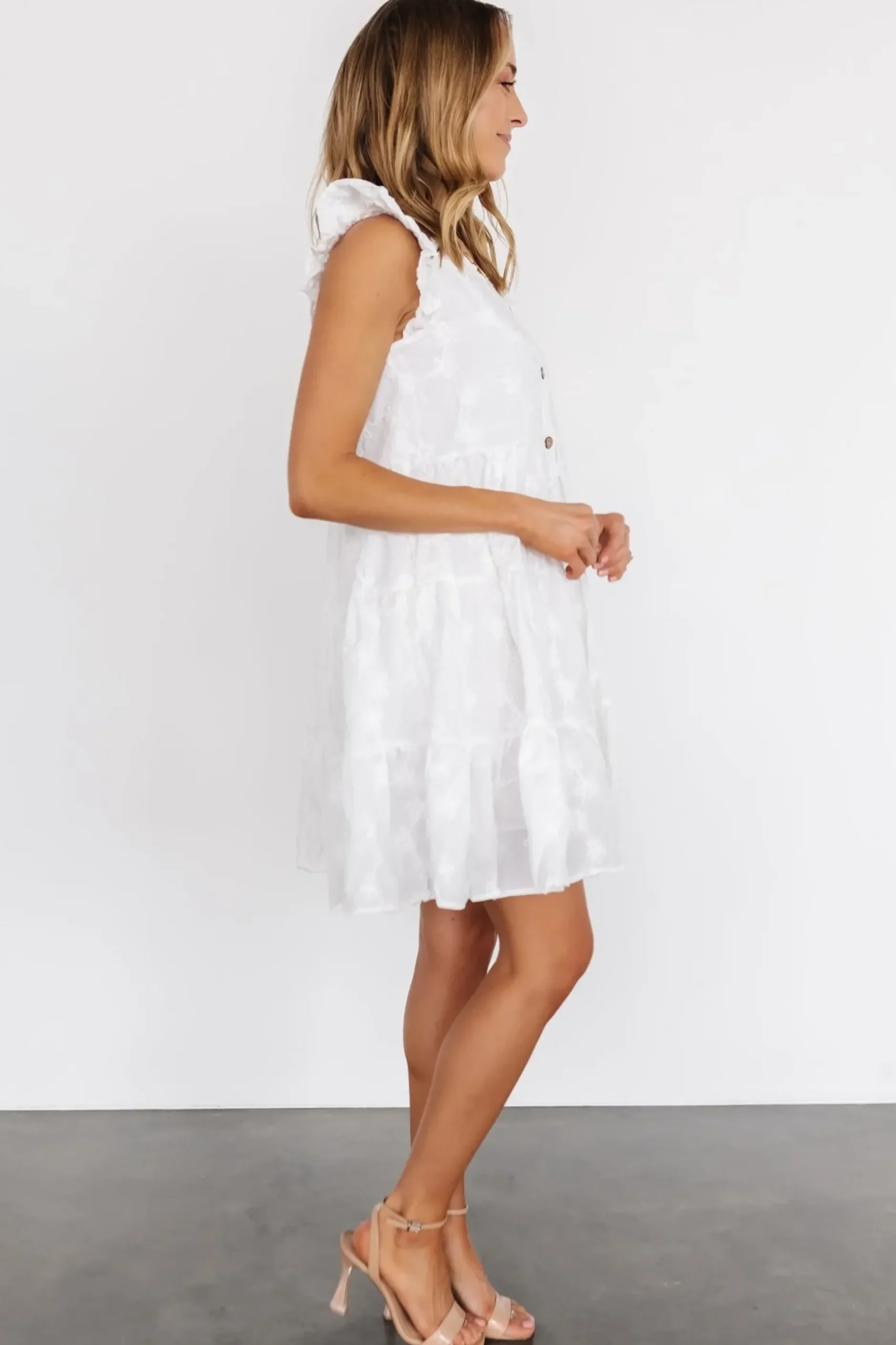 Baltic Born cover up|Kayla Button Up Short Dress | Off White