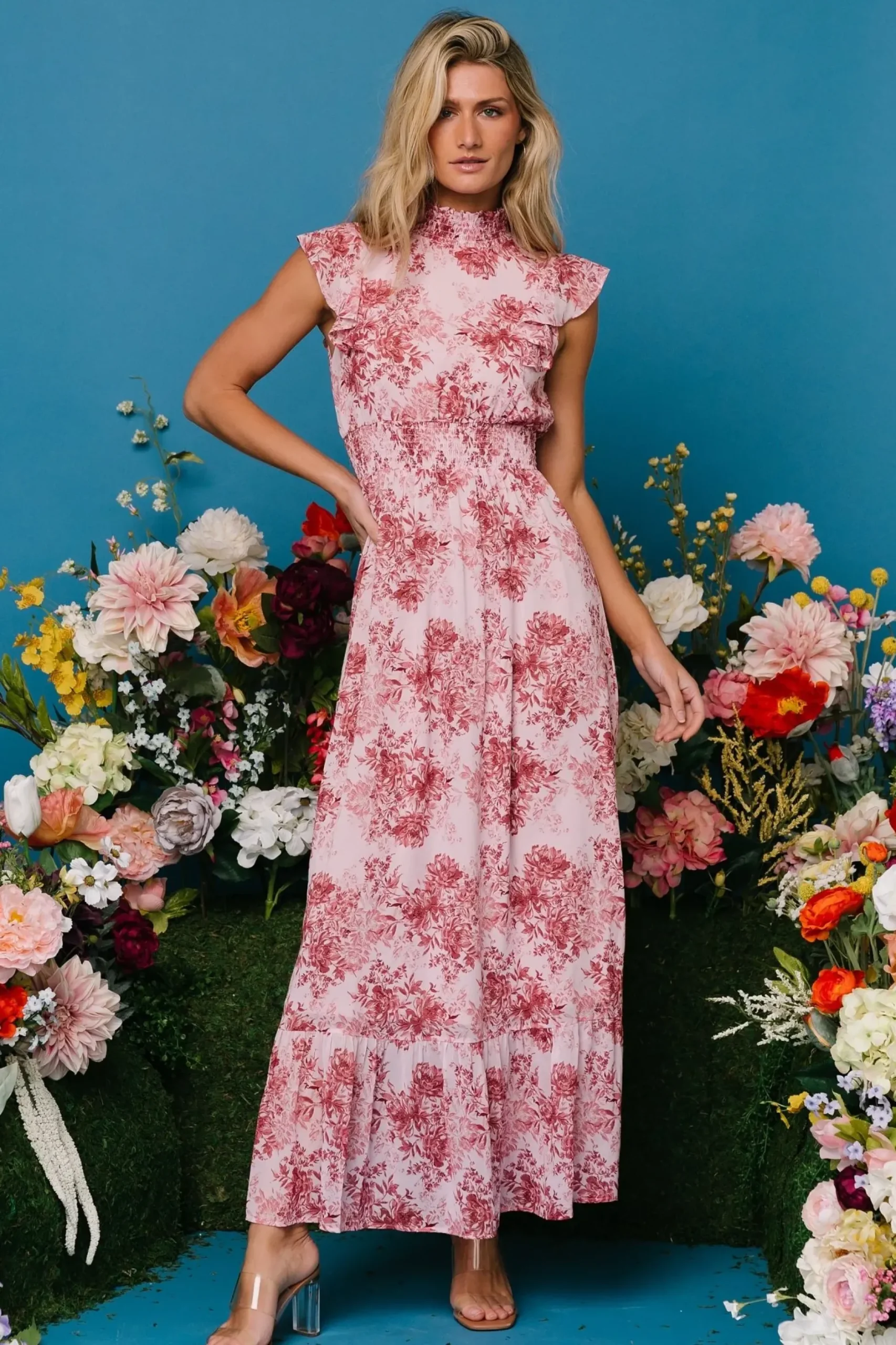 Baltic Born maxi dresses|WEDDING SUITE|Kearny Ruffle Maxi Dress | Pink Floral
