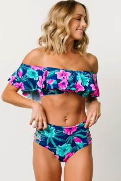 Baltic Born bikini|Keke High Waisted Bikini Bottom | Navy Tropical Floral
