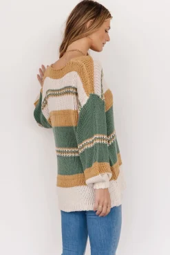 Baltic Born SALE|Keller Stripe Sweater | Green + Camel
