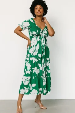 Baltic Born maxi dresses|Kelley Smocked Maxi Dress | Green + White