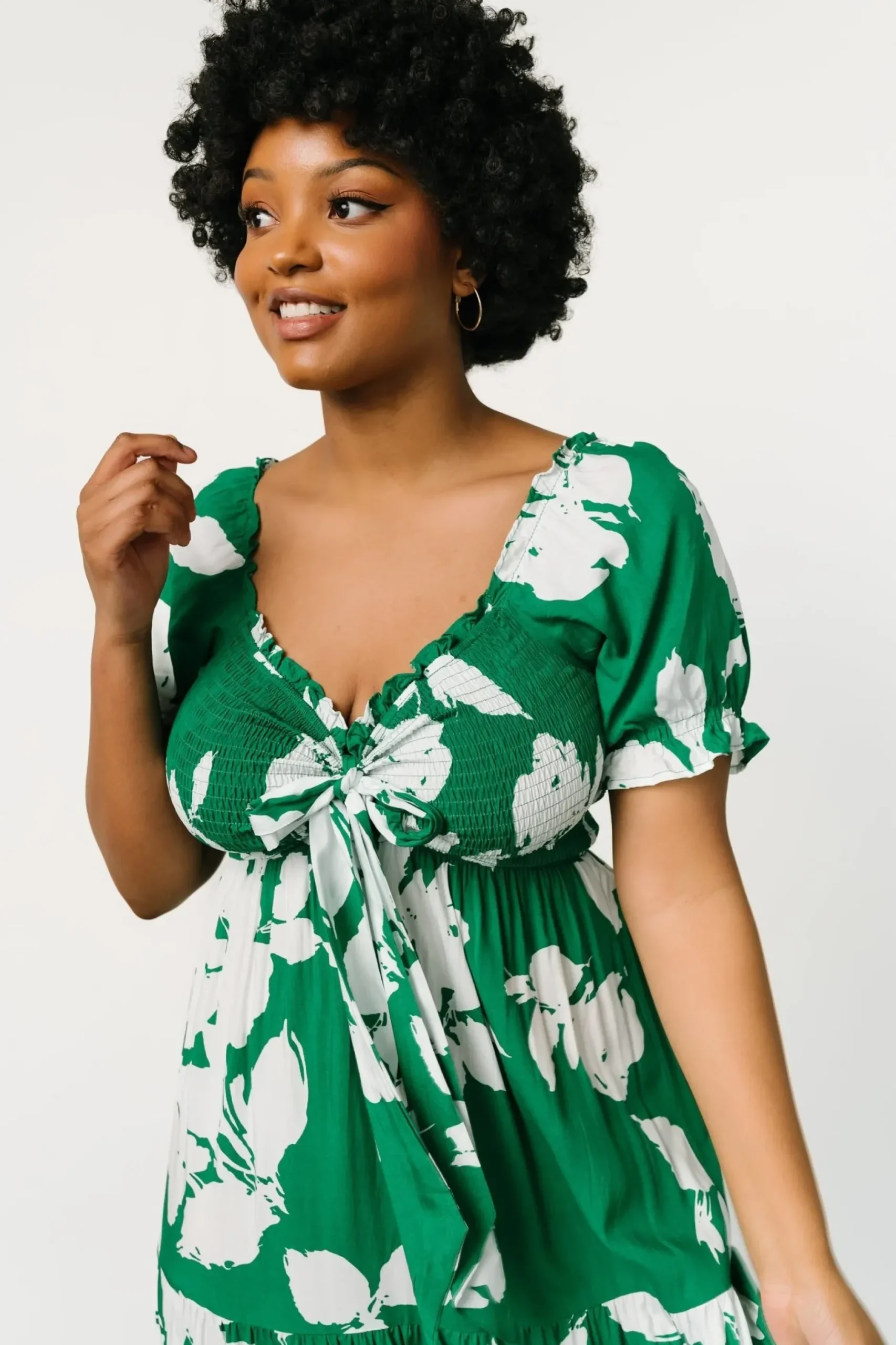 Baltic Born maxi dresses|Kelley Smocked Maxi Dress | Green + White